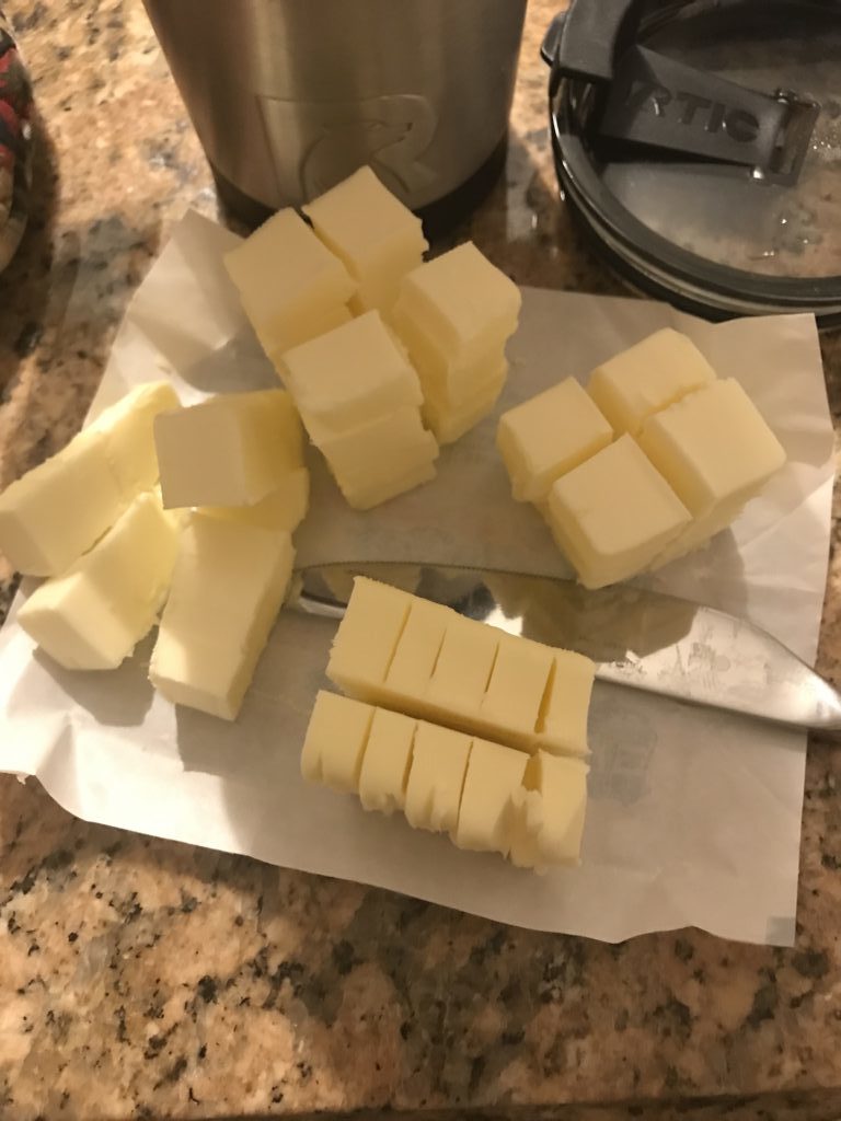 Freezing ingredients for quick biscuits