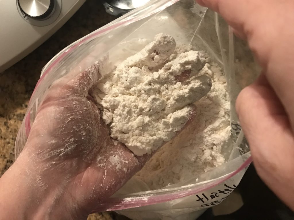 Freezing ingredients for quick biscuits