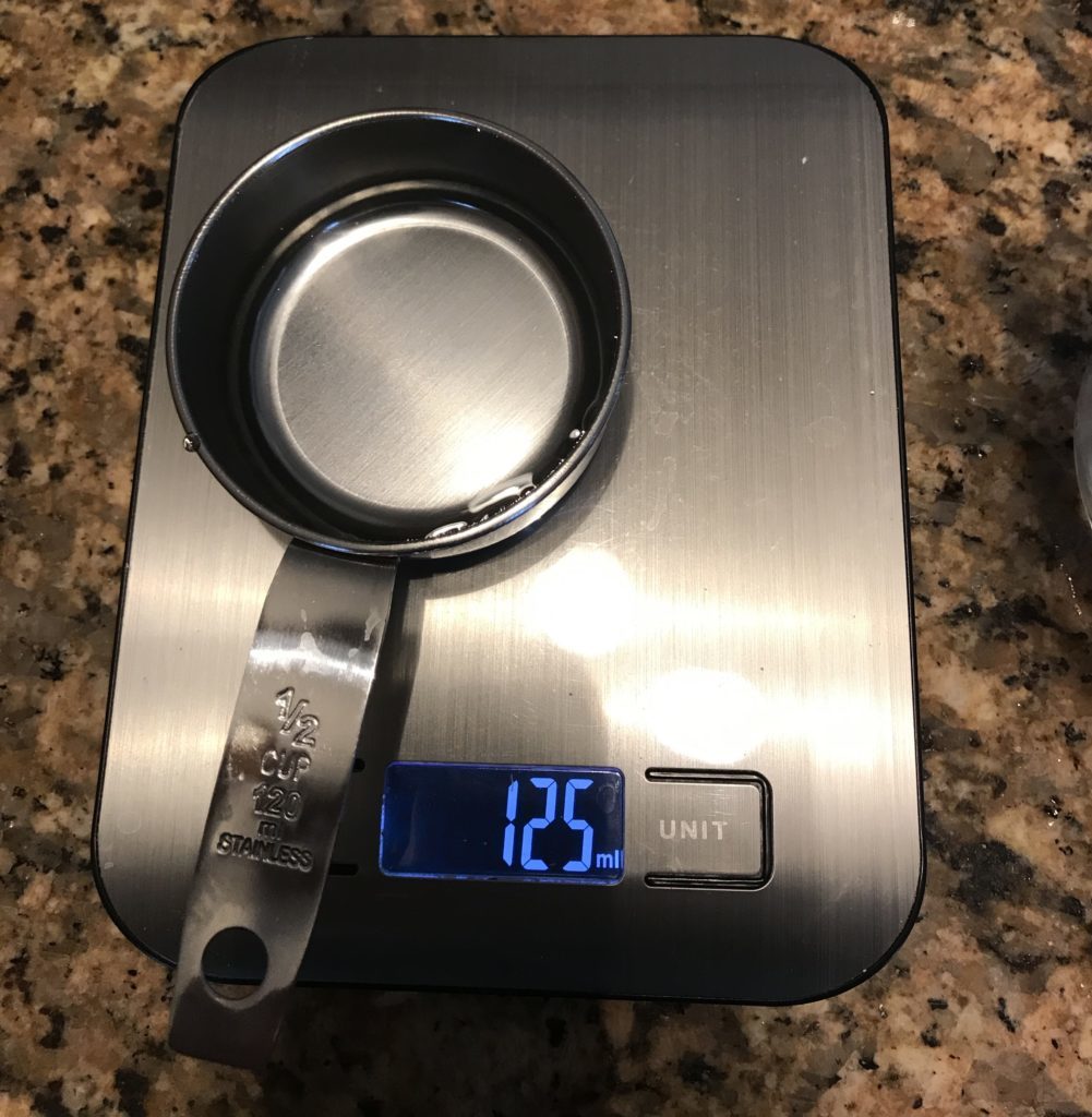 weigh ingredients for accuracy