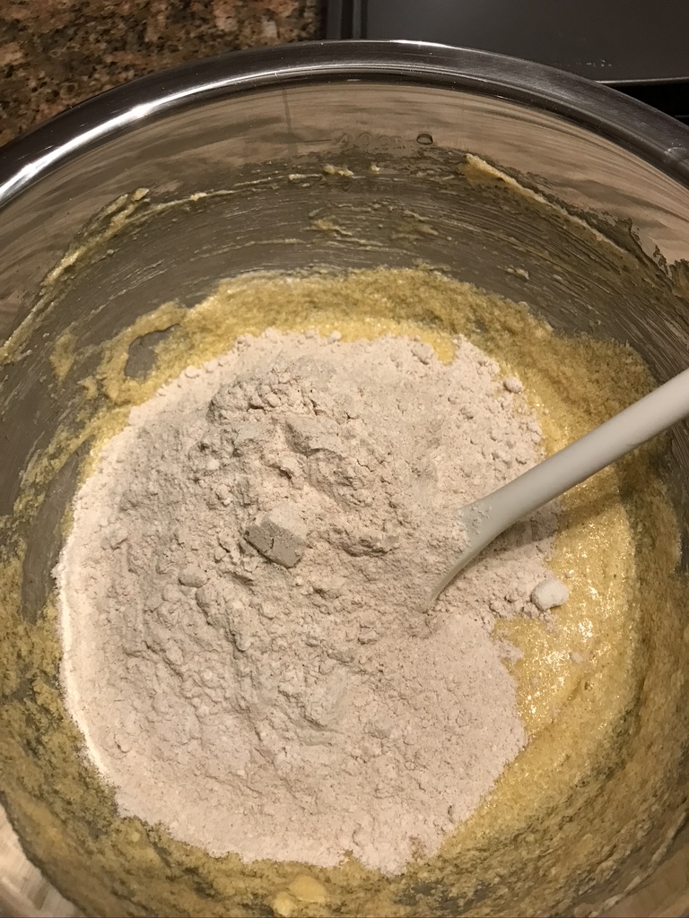 Add flour to cookie dough