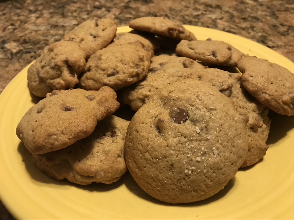 Salted pecan chocolate chip cookies