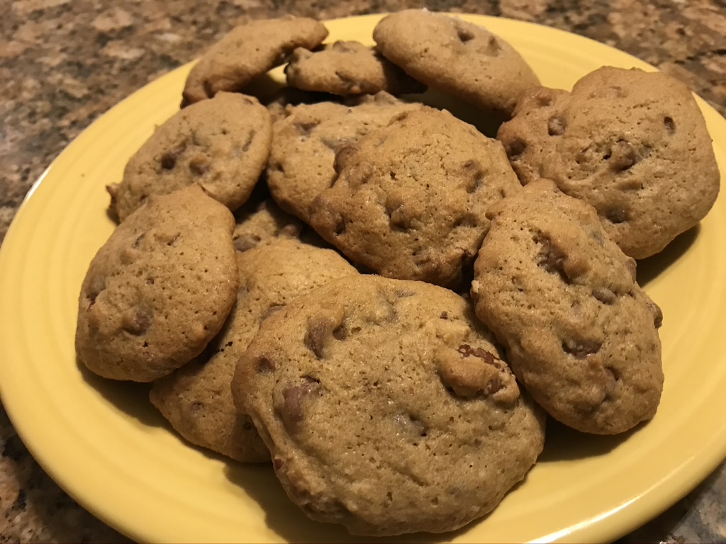 Salted pecan chocolate chip cookies