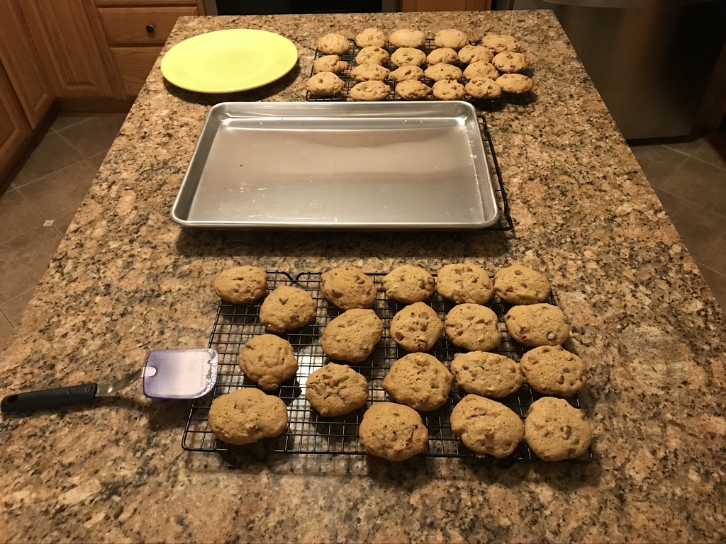 Salted pecan chocolate chip cookies