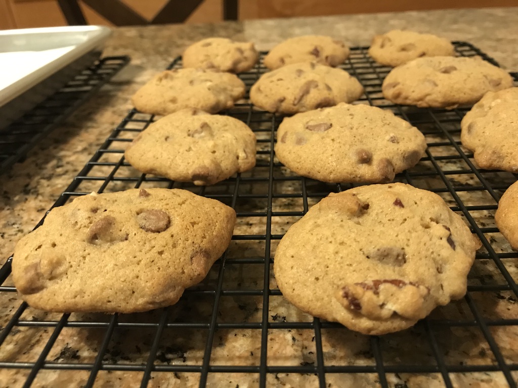 Salted pecan chocolate chip cookies