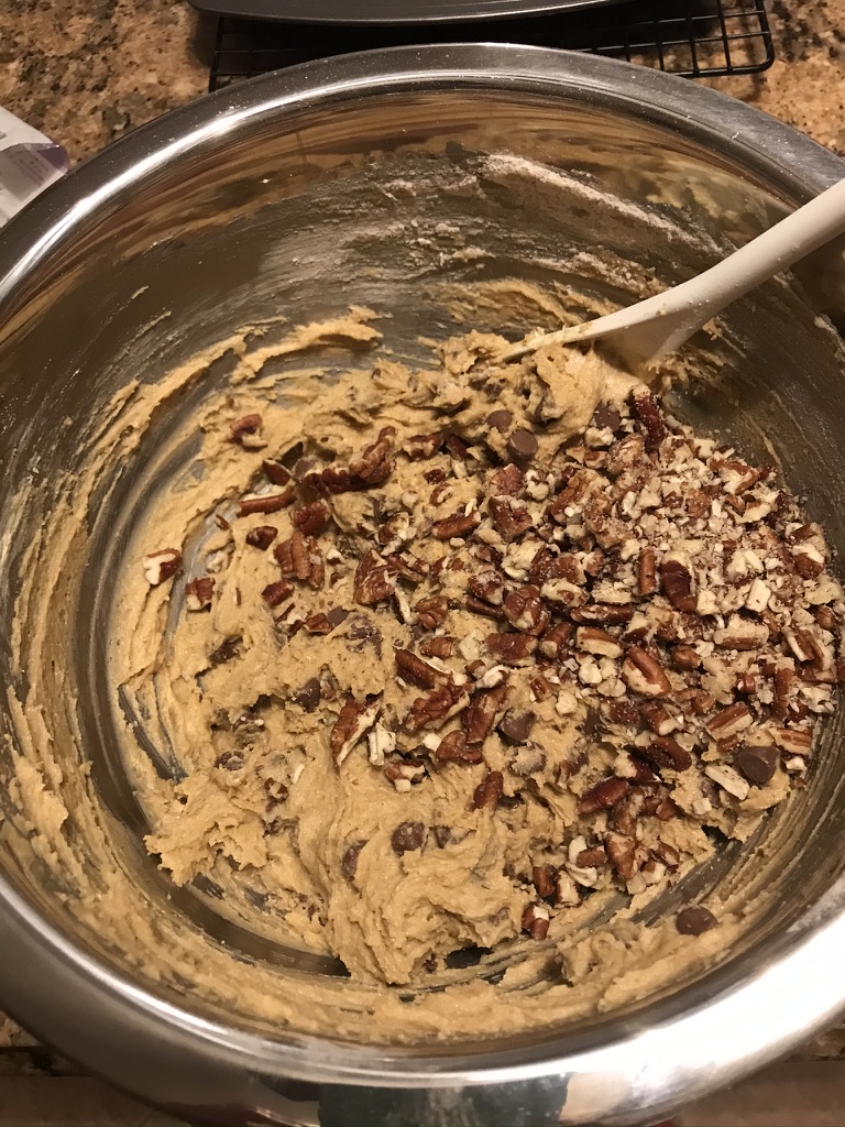 Salted pecan chocolate chip cookies