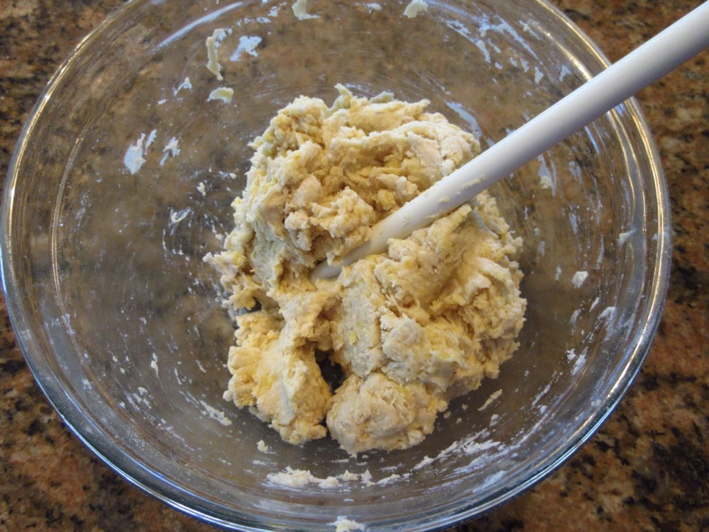 kneading sticky dough